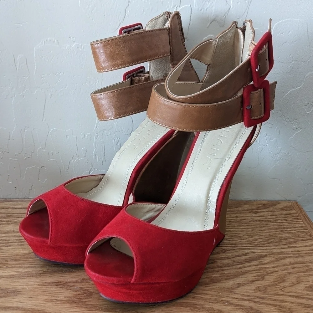 Liliana Suede and Leather Platform Wedges